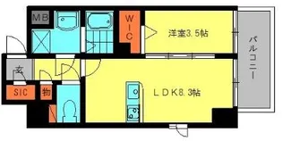 ルヴェドゥソレイユ【403号室】の間取り
