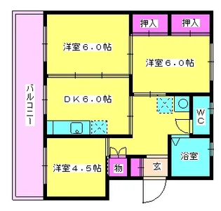大産桜ヶ丘ビル【123号室】の間取り