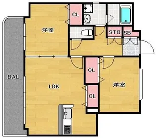 福岡県福岡市博多区井相田2丁目【マンション】の間取り