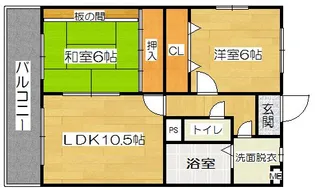 第6タカキハイツ【101号室】の間取り