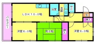 シャトレ冨永Ⅱ【201号室】の間取り