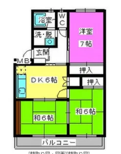 グランデール銭通【2階】の間取り