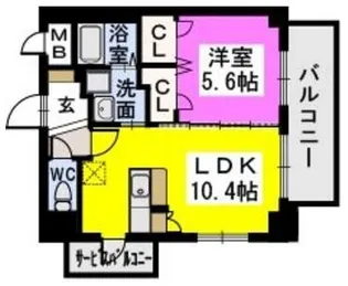 ラヴェリテ筑紫通り【5階】の間取り