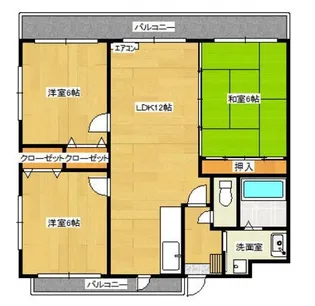 片縄ハイツ【205号室】の間取り