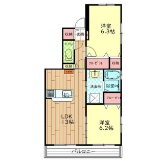 ラウンドビル【201号室】の間取り