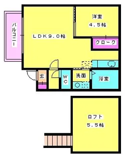 ヴェルネスM【203号室】の間取り