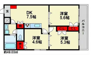 3DKの間取り画像