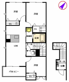 フローラ【B201号室】の間取り