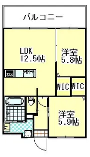 ルッシェ春日公園【704号室】の間取り