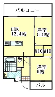 ルッシェ春日公園【301号室】の間取り