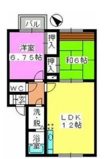 メロディハイツ永隈【1-201号室】の間取り