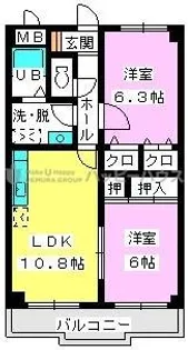 メゾンドソレイユ【3階】の間取り