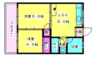 温泉コーポ【102号室】の間取り
