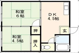 コーポ上屋敷【101号室】の間取り