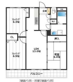 ハイネス博多南【203号室】の間取り