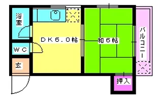 サンバースコーポ諸岡【102号室】の間取り