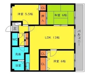 プレステージ博多南【5階】の間取り