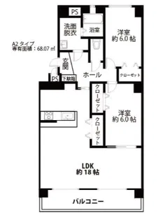 イクォール那珂川【4階】の間取り