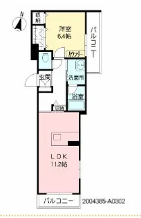 ロザージュ惣利【302号室】の間取り
