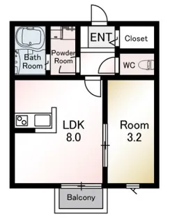 AMP es 春日(アンプエスカスガ)【103号室】の間取り