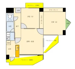 アーバニティ春日原【505号室】の間取り
