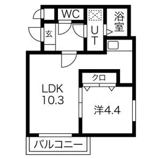 Cott.I.J【101号室】の間取り