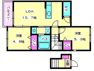 フローラ・コンフォール【203号室】の間取り