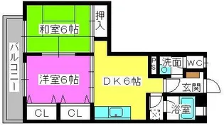 松岡コーポ【603号室】の間取り