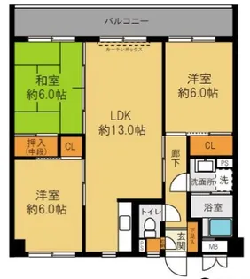 メゾンヤナセ【4階】の間取り