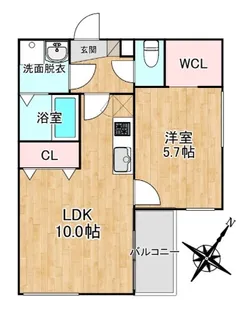 Crecia井尻Ⅱ【202号室】の間取り