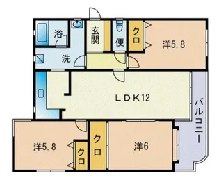 ウェルスサンハイ春日【302号室】の間取り