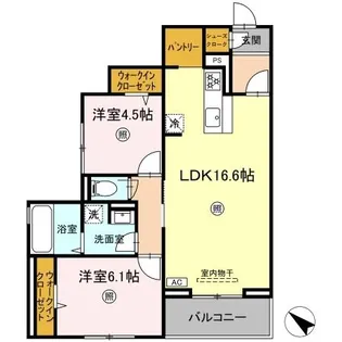 ラコルト板付【3階】の間取り