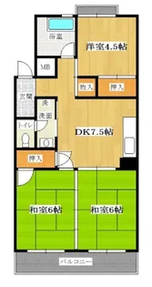 中央ビル【402号室】の間取り