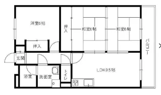 第6三城ハイツ【3階】の間取り
