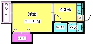 カスタシオン井尻C【1階】の間取り
