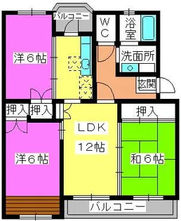 サンライフ的場【4階】の間取り