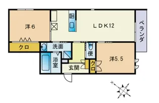 ISOLA板付【201号室】の間取り