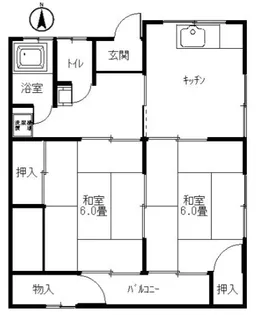 大穂アパートB【2階】の間取り