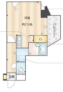 アンジェ大橋【401号室】の間取り