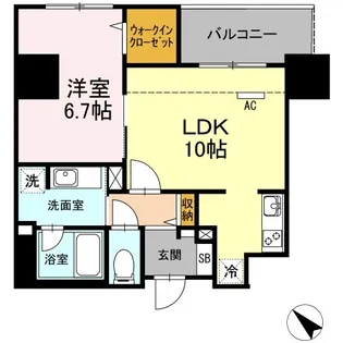 ウィスタリア レジデンス 博多【4階】の間取り