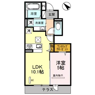 プレジール下大利 弐番館【1階】の間取り