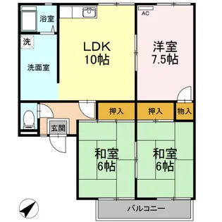 コスモハイツエデン【2階】の間取り