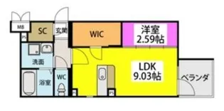 レジデンシャルジェム井尻駅【1階】の間取り