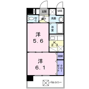SunEast大橋【6階】の間取り
