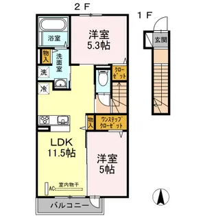 D-room中尾 弐番館【2階】の間取り