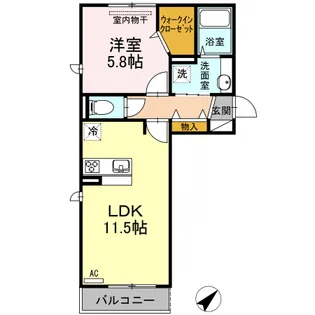 D-room博多南 弐番館【2階】の間取り