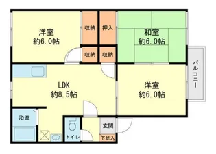 フローライン昇町A【202号室】の間取り