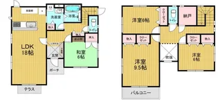 福岡県福岡市南区若久6丁目【一戸建】の間取り