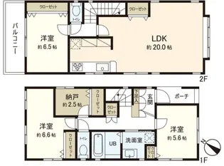福岡県福岡市南区高宮3丁目【一戸建】の間取り