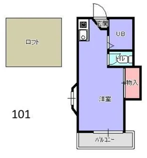 シティベールみかさ【101号室】の間取り